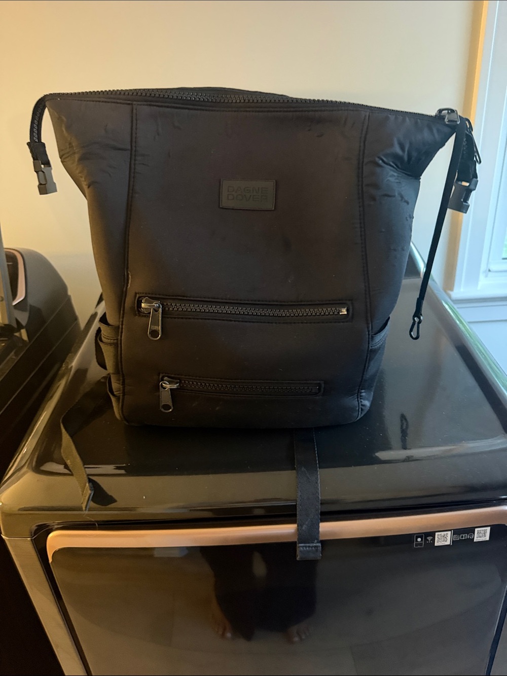 Dagne Dover Black Nylon diaper Bag